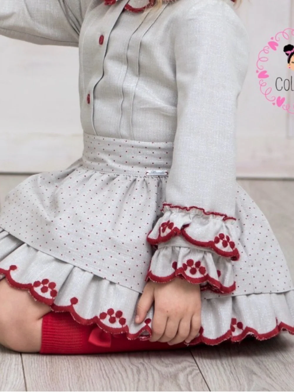 Girls Grey and Red Skirt